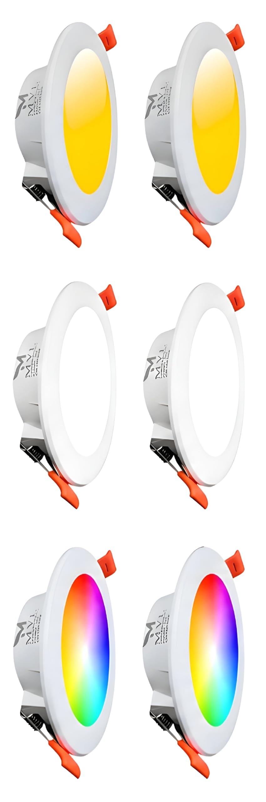 10 watt ceiling warm 2pes white 2pes multicolour 2pes total 6pes combo | Colour Changing, Dimmable, No Hub Required, Wi-Fi Enabled, Easy Installation-image-22