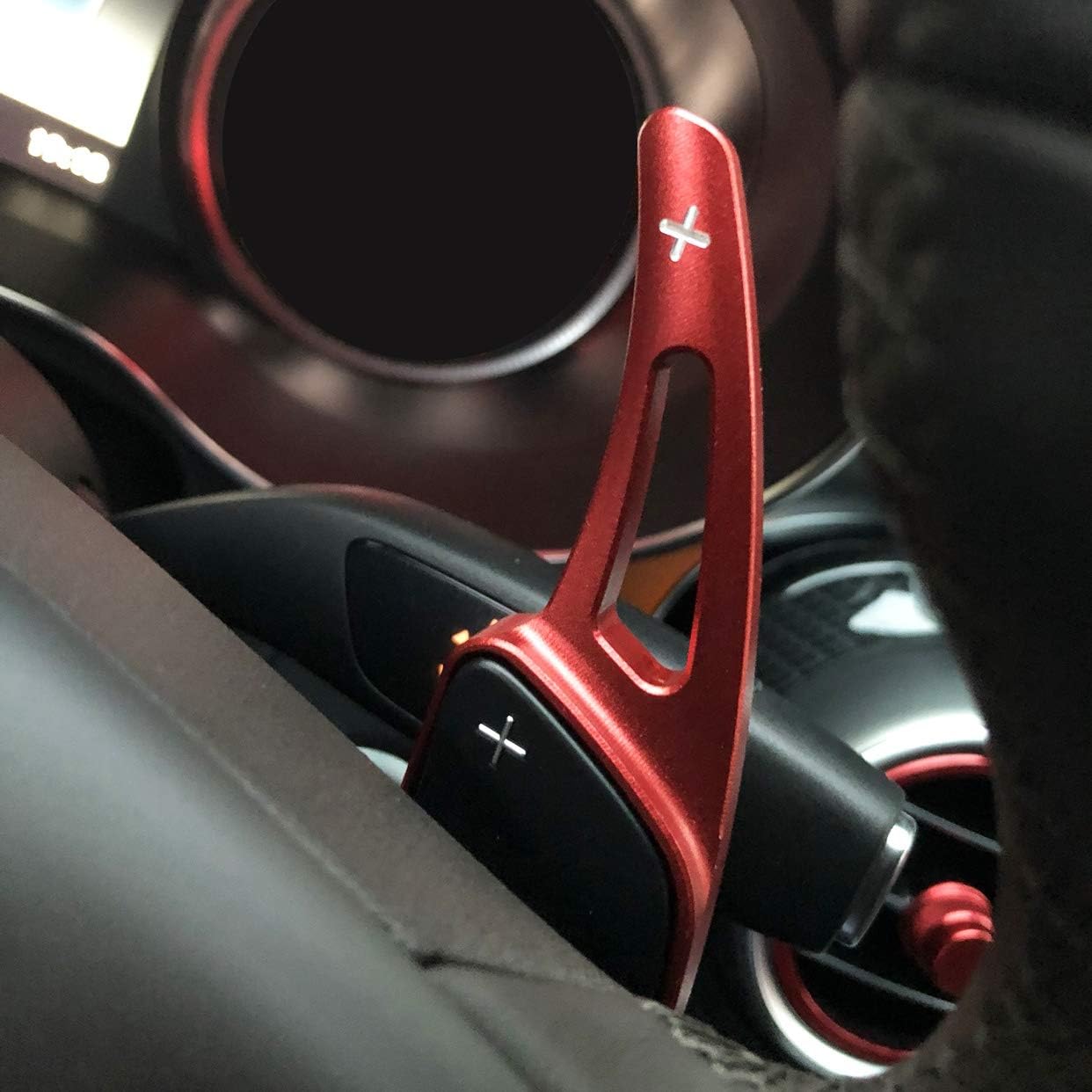 AutoBig Steering Wheel Paddle Shifter Extension Compatible with Mercedes Benz A C E S GLA GLB GLC GLE GLS CLA CLS 250 300 350 400 450 550 Red