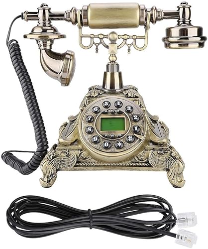 Miniatura 1 de Teléfono antiguo, teléfono retro BTIHCEUOT Retro Fijo Teléfono Fijo, MS-5501A Vintage Retro Estilo Europeo Imitación Antiguo Teléfono para Oficina