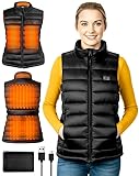 Onherm Beheizbare Weste Damen mit Powerbank 10000mAh, Beheizte Weste Damen Heizweste Jacke mit 6 Heizzonen und 3 Temperaturen(45℃-65℃), Schlanke Damen Wärmeweste für Outdoor Skifahren Arbeit