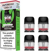 Xros Pods (0.8) New 4 Pack Corex 2.0 Vape Pods for use with Vaporesso Xros Range Vape Kits 2ml Refillable Cartridge Built in Mesh Coil for E-Cigarettes 0.8ohm Top-Filling No Nicotine