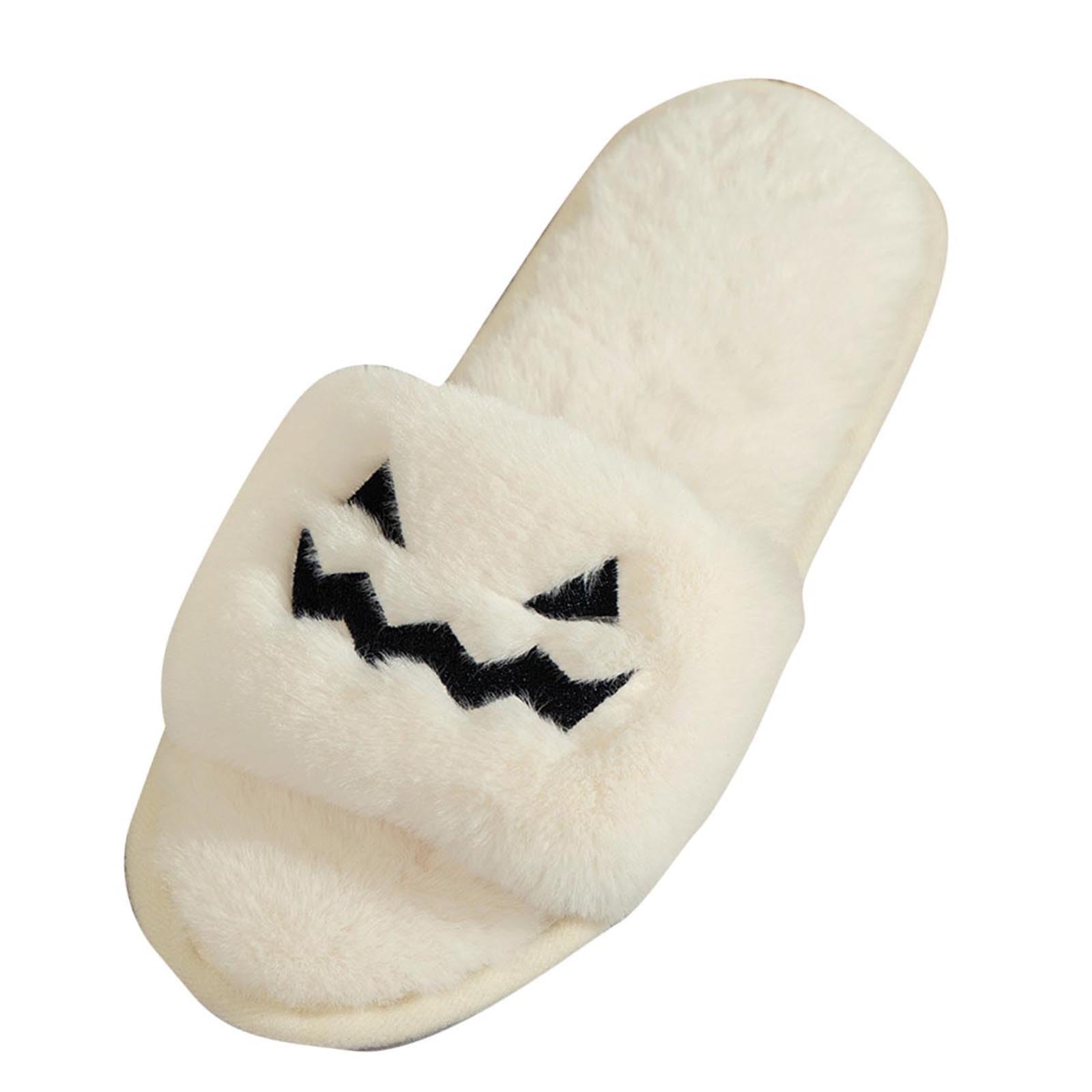 Unisex Winter Fuzzy Slippers Non Slip Sole Indoor Outdoor Couple House Shoes Soft Comfortable Warm Footwear
