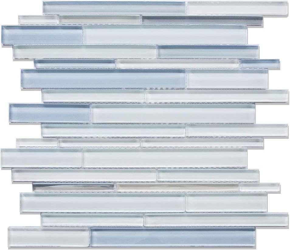 Chery Glass Style Mosaic Wall Tile for The Bathroom and Kitchen Wall Tiles Backsplashes Light Blue