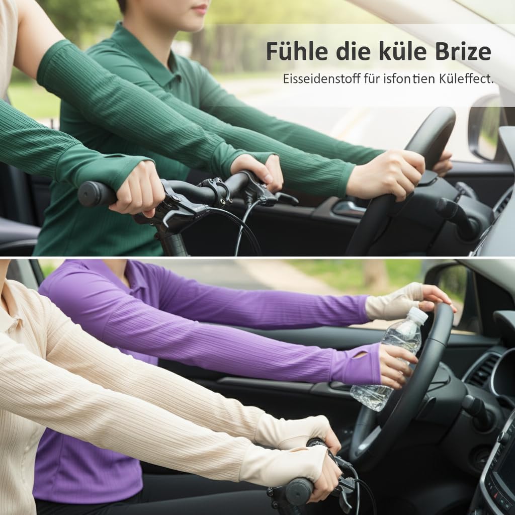 Armstulpen Sonnenschutz Eisseide - Kühlende Armstulpen für Damen und Herren mit -Schutz - für Radfahren