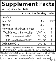 Vista 4 de Carlson - Aceite de Pescado Q, 1200 mg Omega-3s 200 mg CoQ10, Función, Producción de Energía y Soporte Circulatorio, 120 Cápsulas Blandas