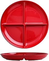 Vista 9 de Plato blanco con 4 compartimentos divididos para aperitivos, platos de frutas de grado alimenticio sin BPA, 1 paquete