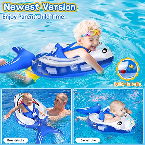 Baby Pool Float With Sun Protection Canopy-Add Tail No Flip Over Inflatable Baby Floats For Pool With Double Airbag Safety Seat Infant Toddler Pool Float Swim Trainer For Age Of 3-72 Months (Large) #TOP5