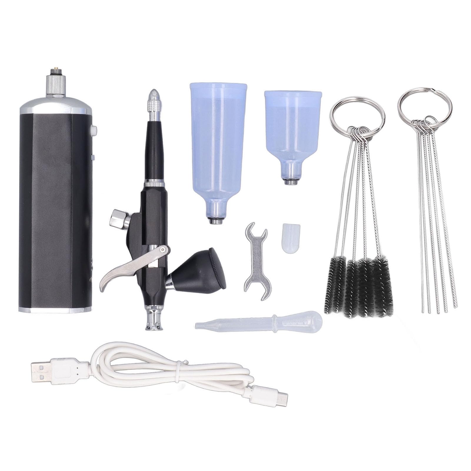 Pistola per aerografo a batteria, ugello da 0,3 mm, pressione 30 PSI, batteria ricaricabile, design ergonomico per nail art, trucco, pittura, artigianato, ritocco