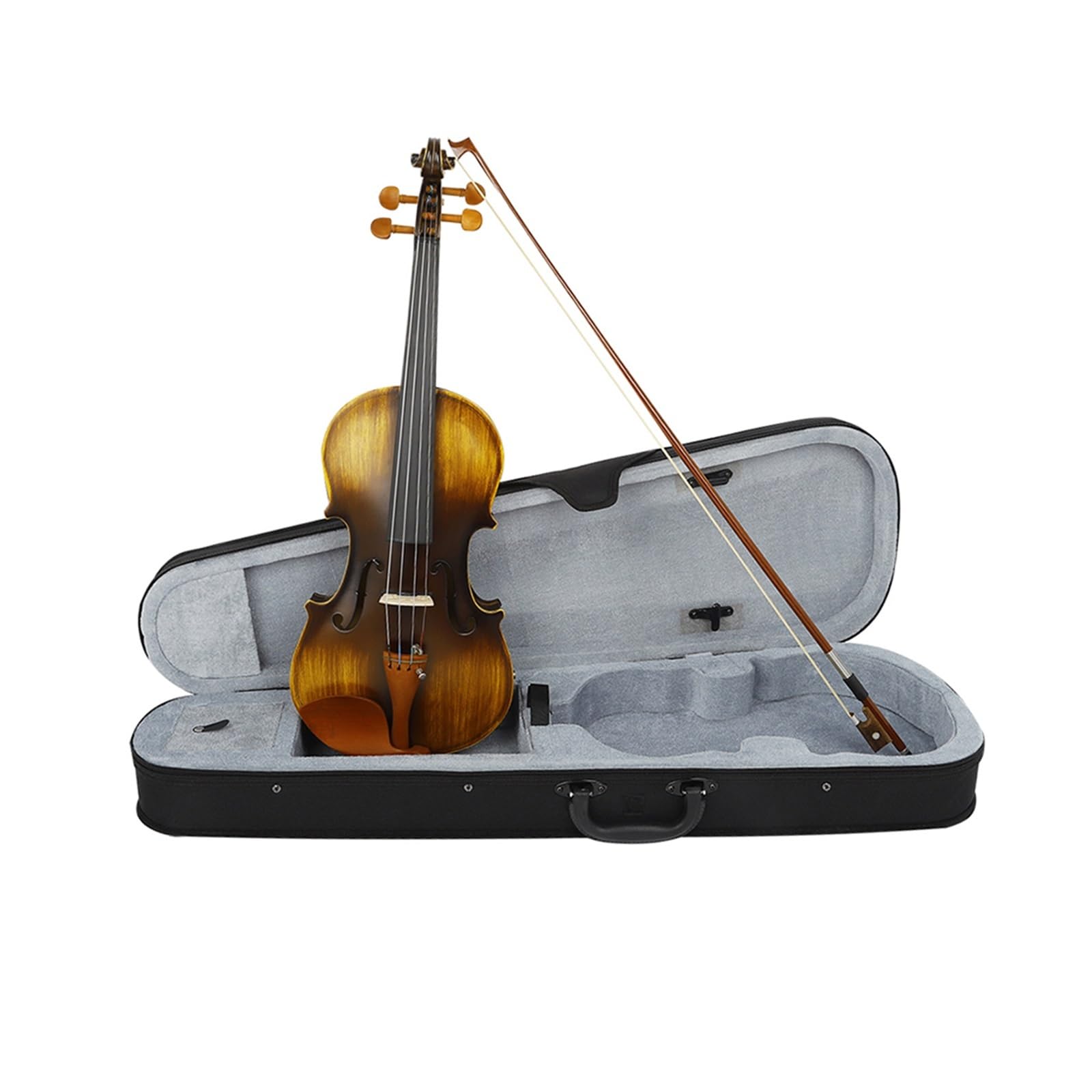 Anfänger Geige 4/4 Violine Massivholz Matte Elektrische Akustische Violine Geige Mit Fall Bogen Zubehör Professionelle Saiten Instrumente