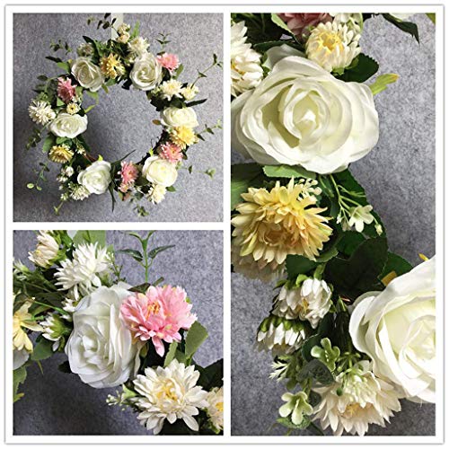 Couronne de chrysanthème artificielle faite à la main et résistante extérieur - 3
