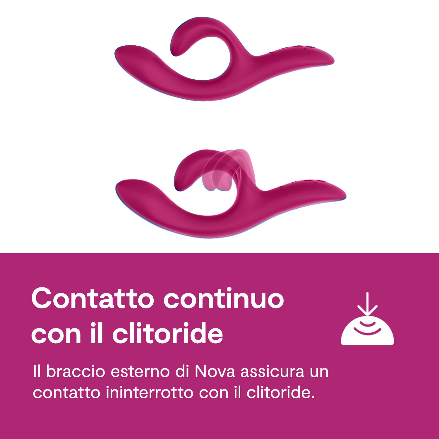 We-Vibe Nova 2 Vibratore Rabbit per Donna - Clitoride e Punto G - 10+ modalità - Flessibile - Doppia stimolazione - Controllo App a distanza - Stimolatore Massaggiatore Clitorideo - Impermeabile