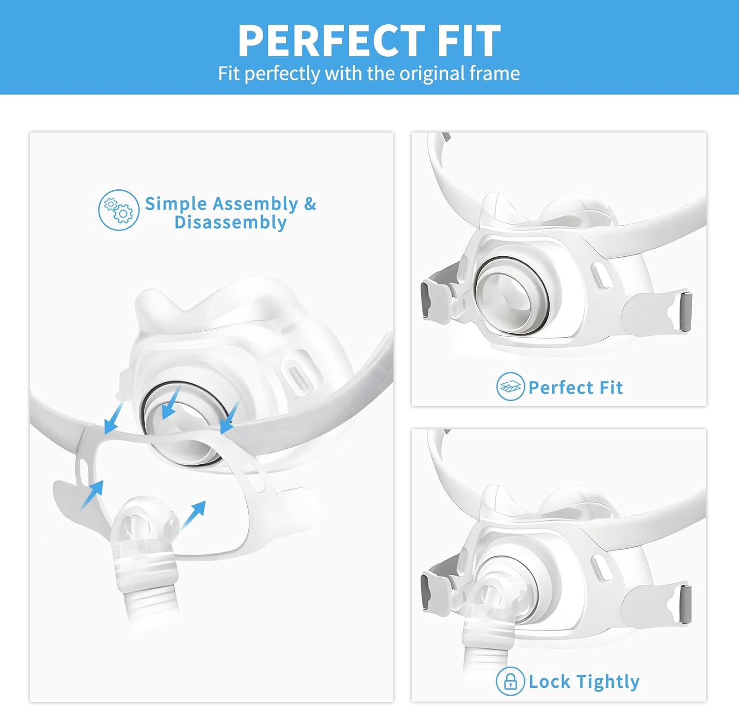 2 Packs Replacement Cushion for Airfit F40, Compatiable with Orignal Airfit F40 Frame, Replacement Full Face CPAP Mask Cushion, Soft & Durable, Cover Mouth - Image 3