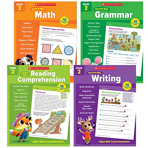 Scholastic Second Grade Success Workbooks, 4 Book Set