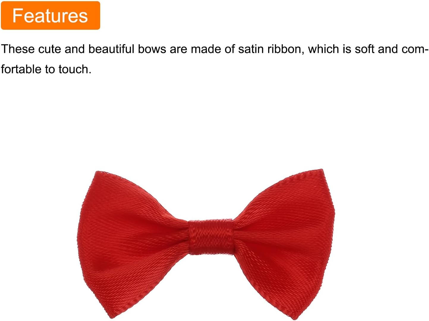 MECCANIXITY 50pcs Red Bow Ties 1.5" x 1" Mini Bowknot for Crafting Little Satin Bows Bulk for DIY Sewing Scrapbooking Wedding Gift Present Home Decoration