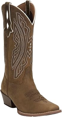 Justin Rae 12" Western Boot for Women, Stylish Cowboy-Inspired Footwear, Durable Leather, Classic Stitching, Comfortable Fit