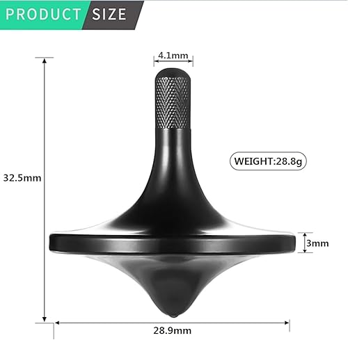 Miniatura 14 de Parte superior giratoria de acero inoxidable, exquisito equilibrio perfecto bien hecho de metal para escritorio EDC pequeño juguete