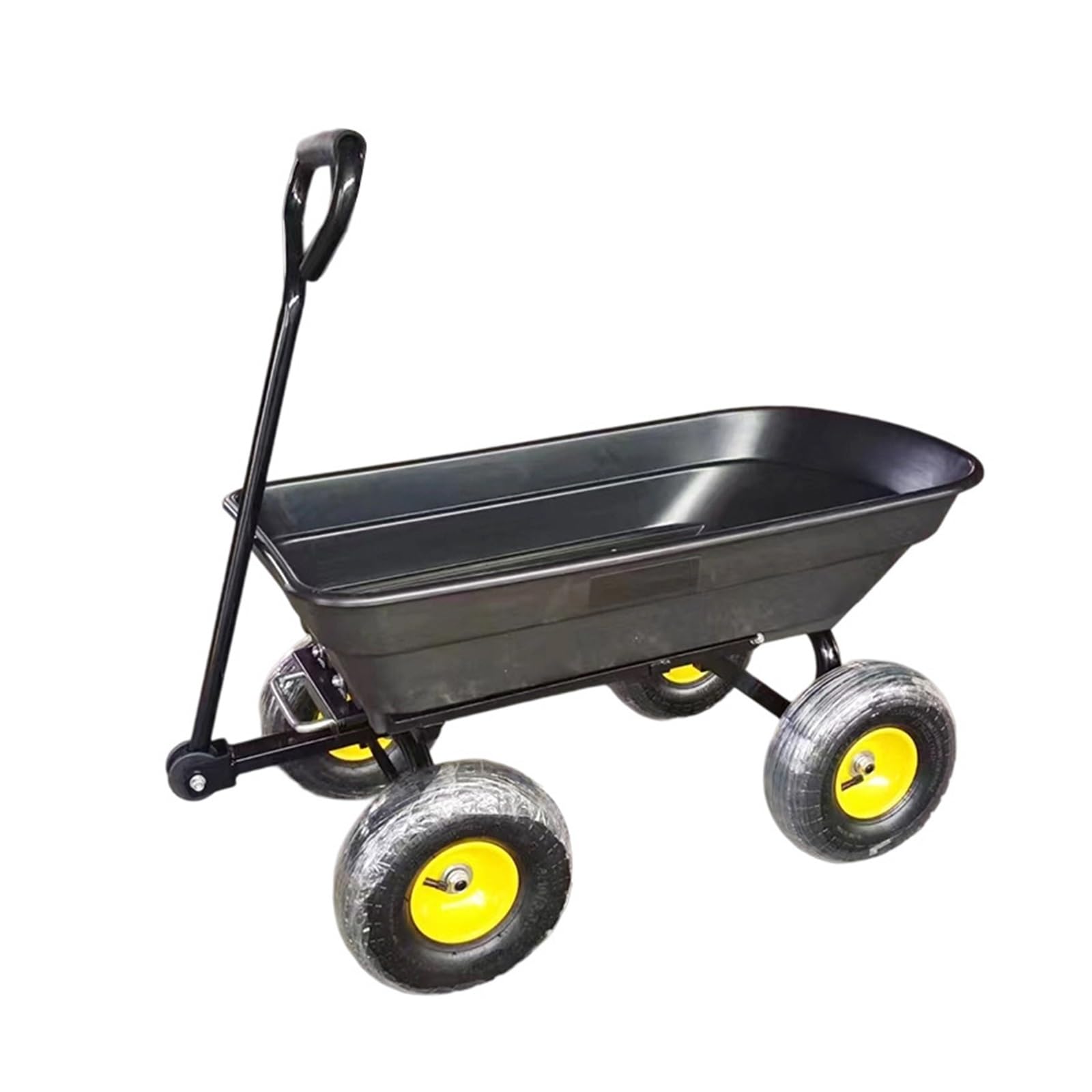 Garden Utility Dump Cart with 180° Pivot Handle Heavy Duty Wheelbarrowm, for Lawn Landscaping Farms