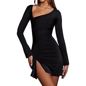 Abito Donna Corto Sexy Con Maniche Lunghe - Senza Schienale, Tessuto Morbido | Per Serate E Club - Foto 4