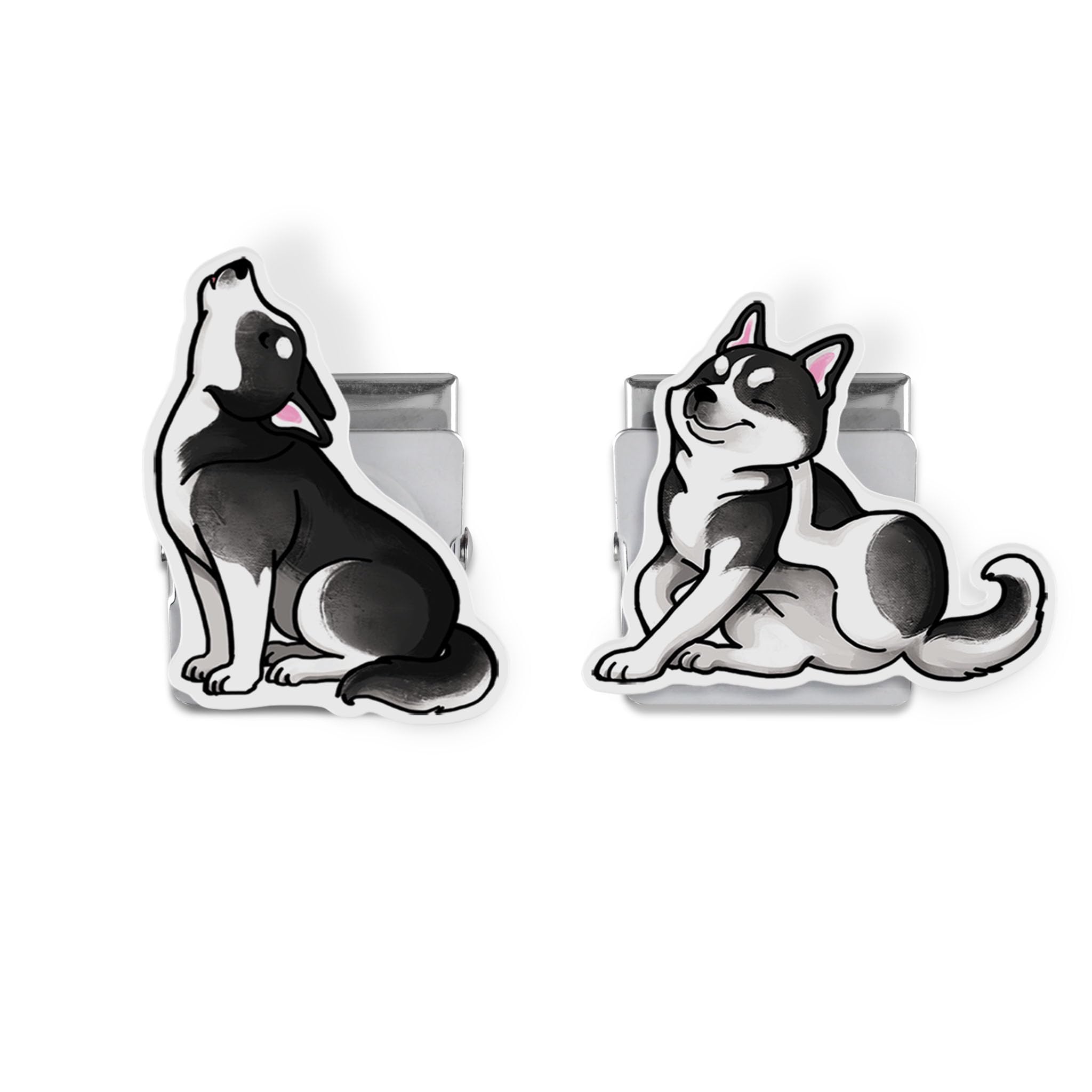 WIRESTER Set of 2 Stainless Steel Magnetic Clips for Home Office Fridge Lockers Whiteboard, Chip Bag Clips Paper Clamps for Food, Snack, Paper, Photo