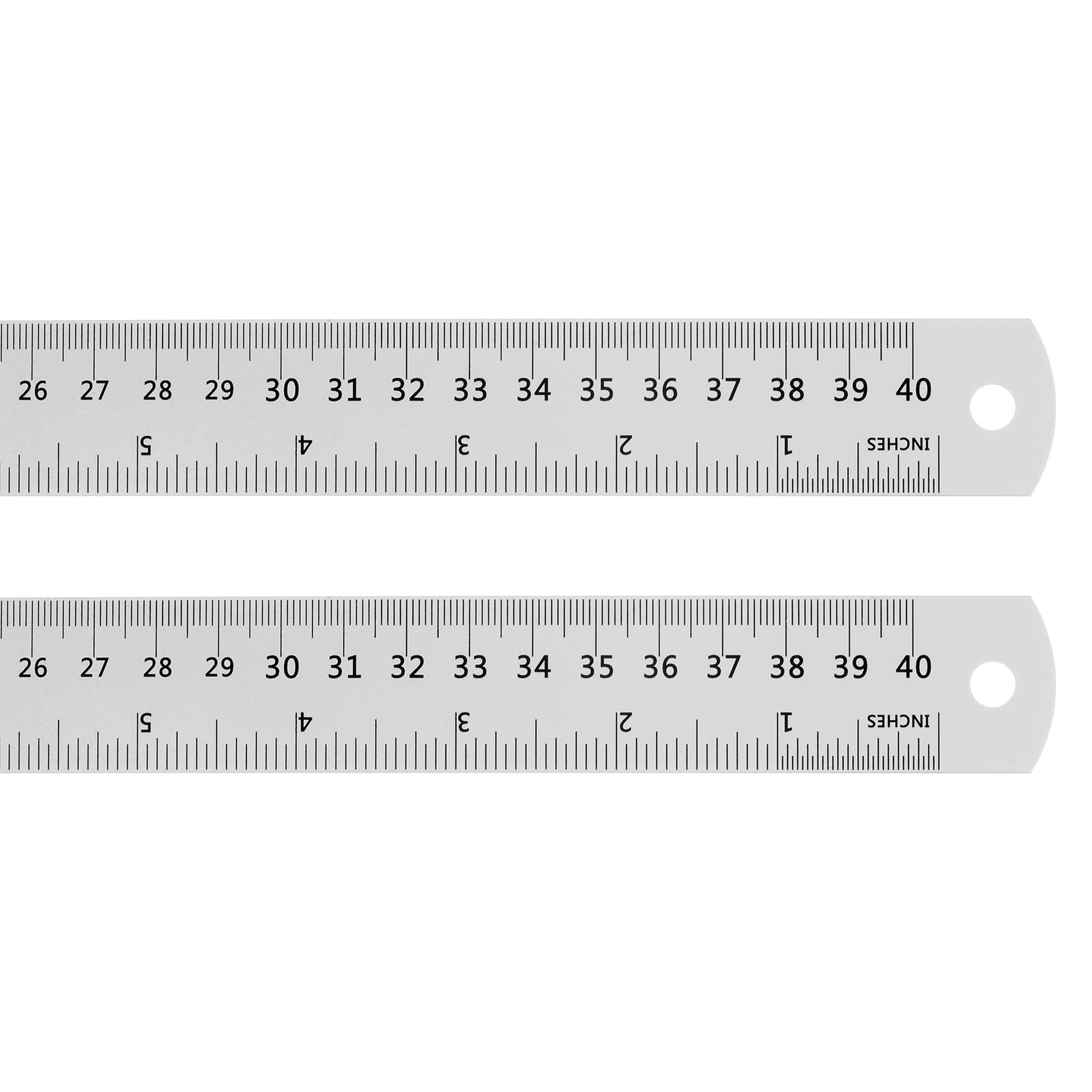Lot De 2 Règles Acier Inox 15cm (6 Pouces) – Double Graduation Avec Tableau De Conversion, Outils De Mesure Précis