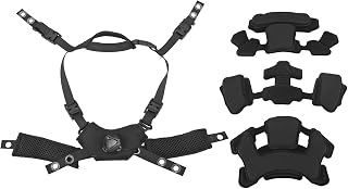 Tactical Helmet Dial Suspension System Chin Strap for ACH, for MICH, for, for FMA, for EXF, Dial Liner Kit with Soft Comfortable Cushion Pads Fastening Screws Accessory (Black