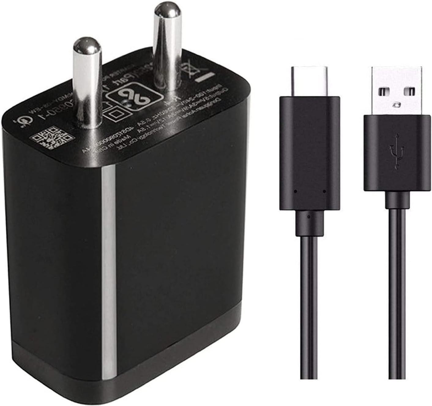 Charger 18w for Google Pixel 6A Charger Original Adapter Like Mobile Charger | Type-C Charger Cable Fast Charging Mobile Charger | Fast Charger | Android Charger with 1 Meter USB Type-C Charging Data Cable ( 2.4 Amp , REA , BLACK )