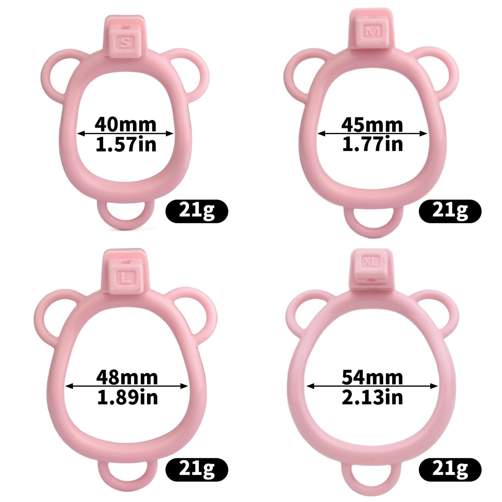 Harz Penikäfig Herren Imitation Schamlippen Keuschheitskäfig Set mit 4 Penisringe und Analplug Keuschheitsgürtel SM Penis Bondage Fetisch Peniskäfig Gerät Männer Sexspielzeug (Rosa)