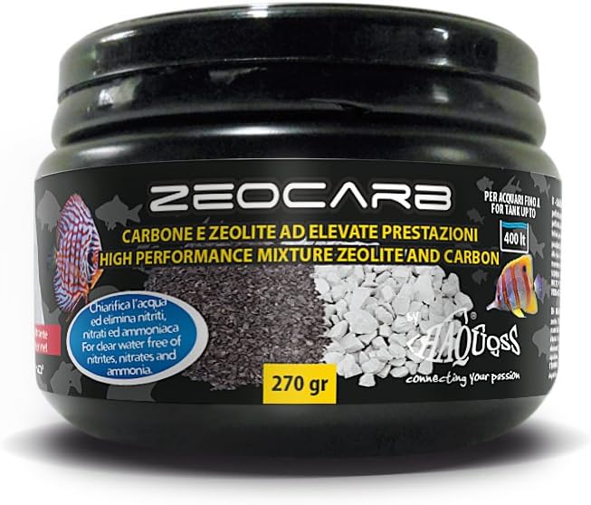 Haquoss Zeocarb Activated Carbon and Zeolite Filter Media Mix for Aquarium and Pond Filters 270 g