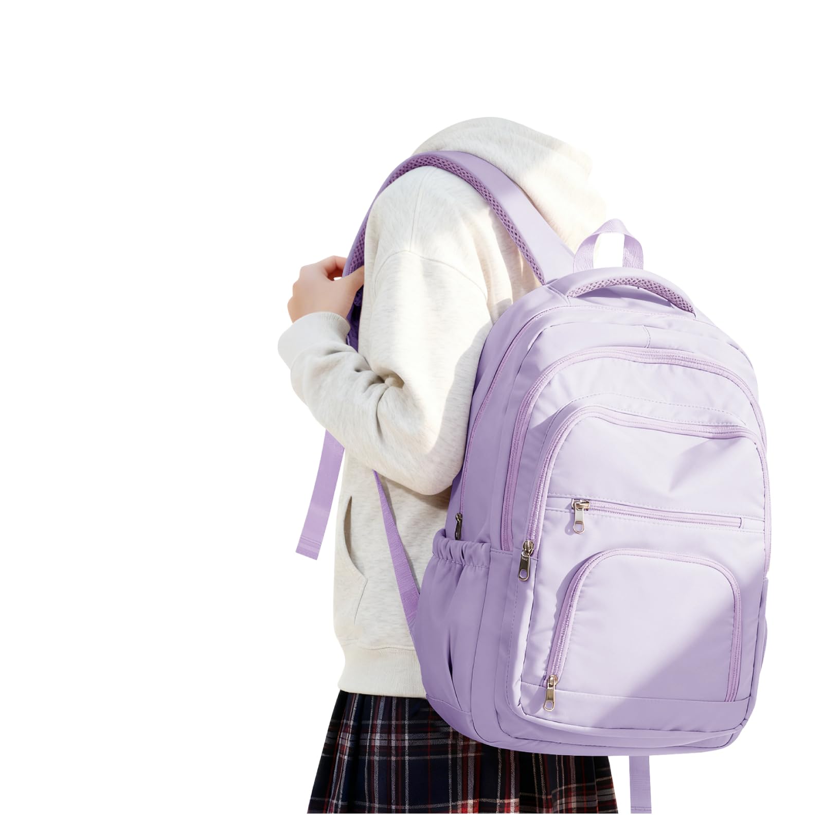 VGCUB Schulrucksack Teenager Mädchen Schultasche Jungen Rucksack Damen Wasserdicht Arbeitsrucksack Herren Laptop Rucksack Uni für Die Schule School Bag Backpack Women Casual Daypacks Violett