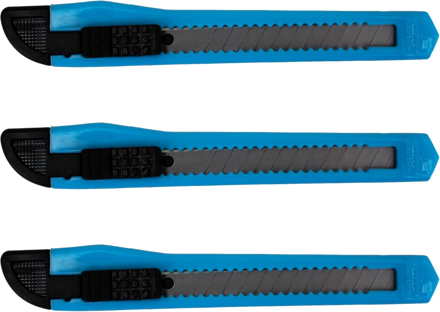 3 Sky Blue Small Retractable Utility Knife Wholesale 5 inch Manual Lock Box Cutter Snap Off Blade