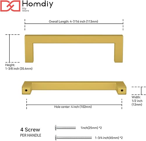 Miniatura 21 de homdiy 30 Pack 7-9/16 Inch Gold Handles for Cabinets Kitchen Cabinet Handles Brushed Brass Cabinet Pulls Gold Hardware for Cabinets Stainless Steel