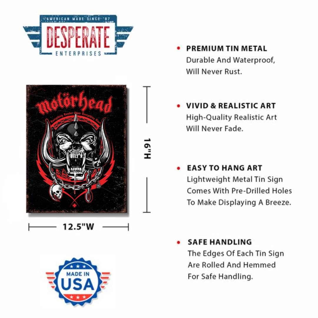 Amazon.com: Desperate Enterprises Motorhead Louder Tin Sign - Rock