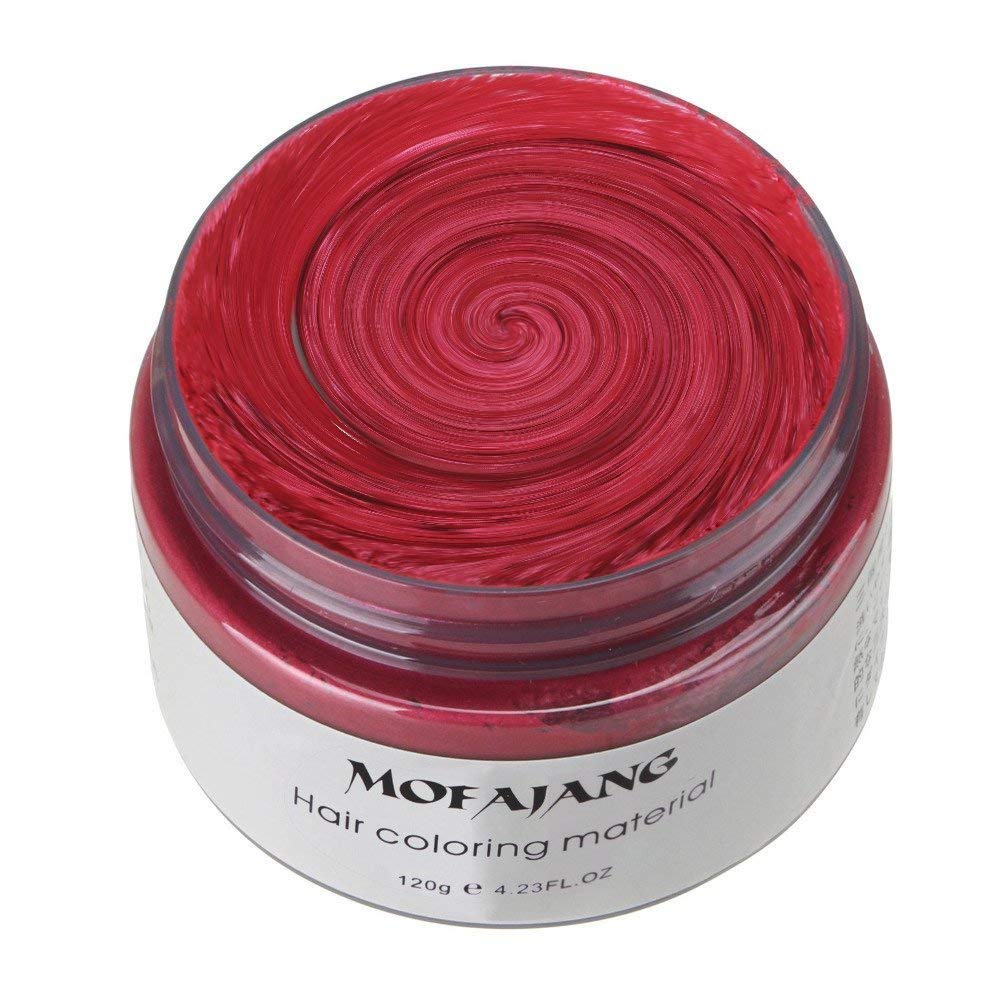 Unisex Hair Wax Color Dye Styling Cream Mud, Natural Hairstyle Pomade, Washable Temporary,Party Cosplay (Red)