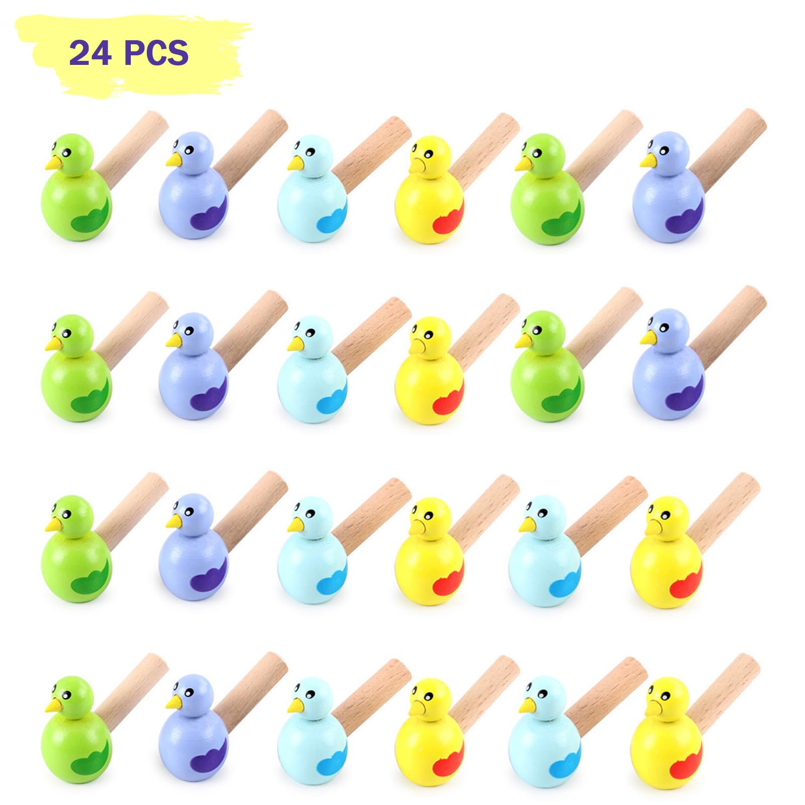 NUOBESTY 3 Stück Tier-Holzpfeifen – Buntes Kinder-Musikinstrument Als Geschenk