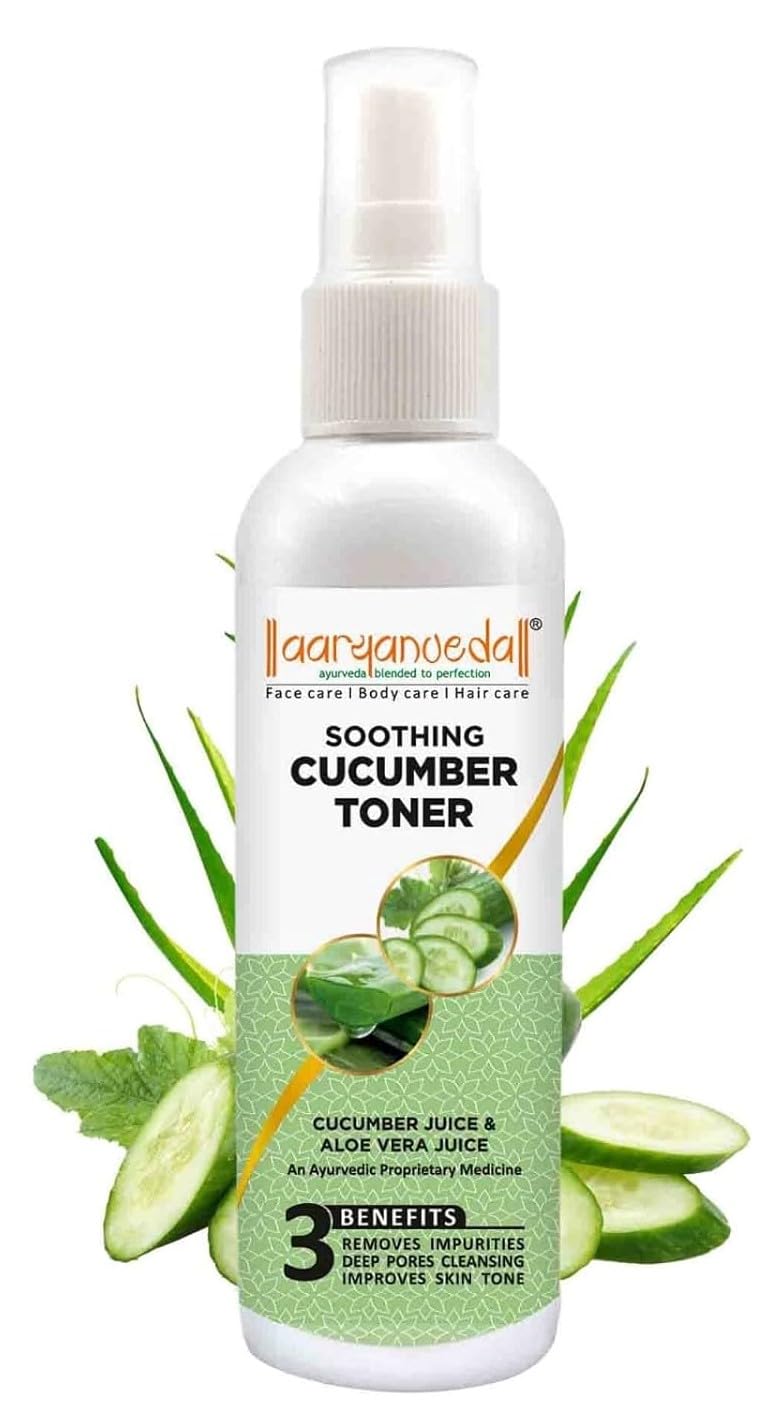 Aryanveda Face Toner For Glowing, Dry Skin & Pores Tightening With Cucumber For Men & Women 100 ml (Pack of 1)