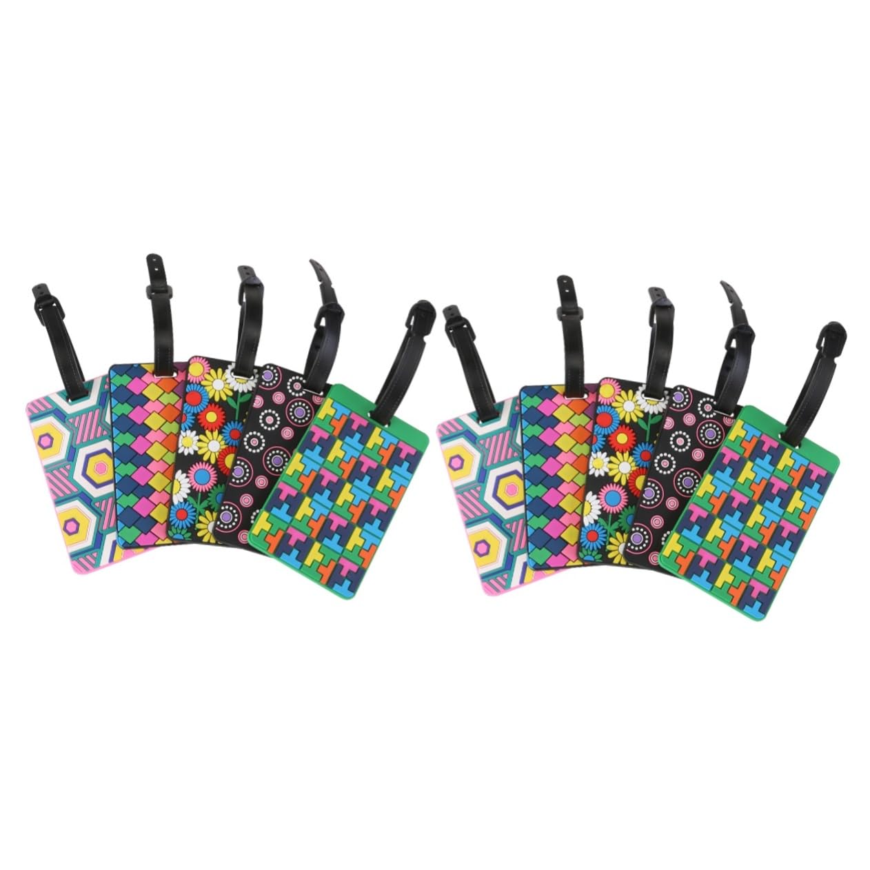 PACKOVE 2 Set Di Porta Etichette Per Bagagli Da Viaggio Etichette Personalizzate Per Valigie Etichette Robuste in Silicone Per Bagagli 5 Pezzi*2