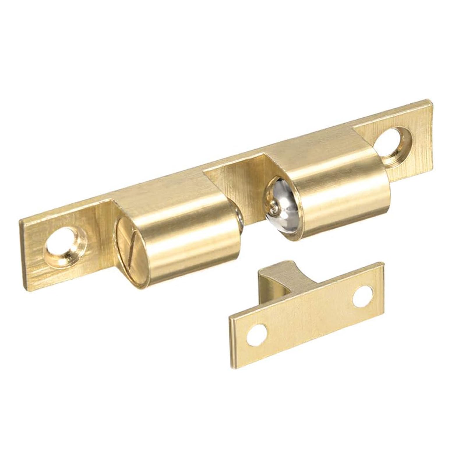 TA-VIGOR Adjustable Double Ball Tension Roller Catches, 70mm Solid Brass Door Catch Furniture Latch for Cabinet Cupboards Wardrobes