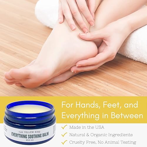 Miniatura 9 de Yellow Bird - Bálsamo natural calmante para pies y cuerpo, hidratante para todo tipo de piel, crema orgánica para aliviar la picazón, bálsamo para