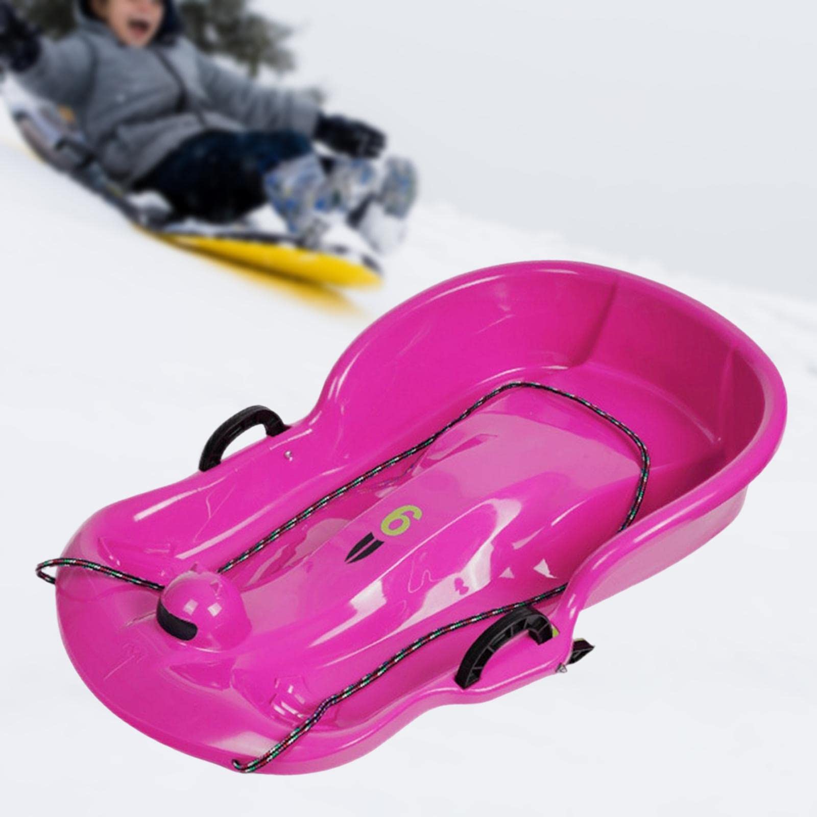 Slittino da Neve per Bambini con Due Posti, Ideale per Slittare E Fare Tubing, Rosa Rossa