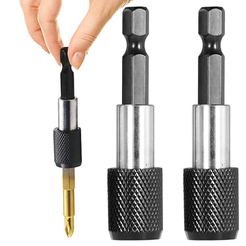 DIYEAH Quick Release Magnetic Screwdriver Bit Holder Extension Bar 1/4 inch Steel Locking Bit Extender for Drill Impact Drivers Fast Changes 2.36 X 0.39 X 0.19 in