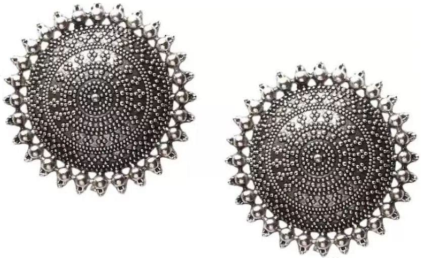 See full amazon price history chart for Pmw - Ear Studs Big Size - Gun Metal Finish - 1 PairOxidised Silver Round Tribal Boho Black Metal Ear Stud Earrings for Women Pmw - Ear Studs Big Size - Gun Metal Finish - 1 PairOxidised Silver Round Tribal Boho Black Metal Ear Stud Earrings for Women (B0C2HK1YF8) Amazon Price History, Amazon Price Tracker