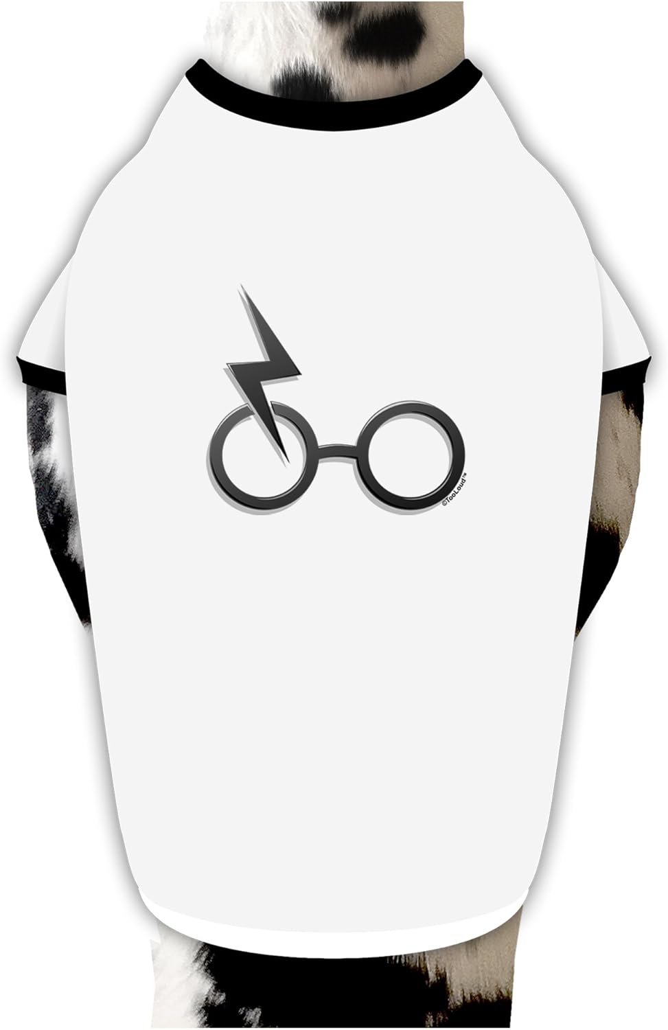 TOOLOUD Magic Glasses Dog Shirt White with Black Medium