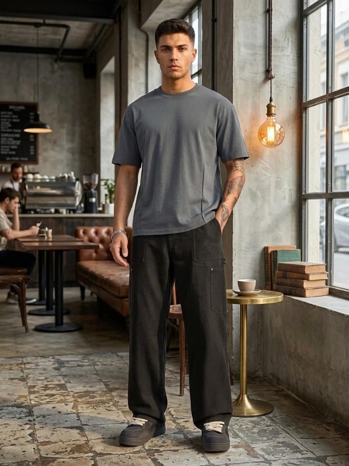Image of GRECIILOOKS Men Cargo Jeans for Men