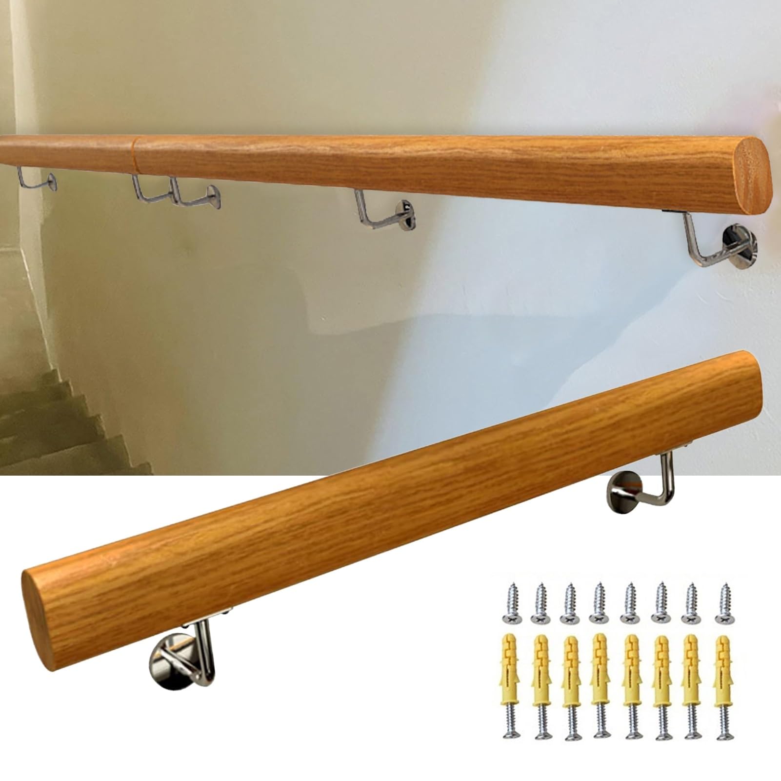 Rampe d'escalier en bois pour sécuriser les couloirs et accès de la maison