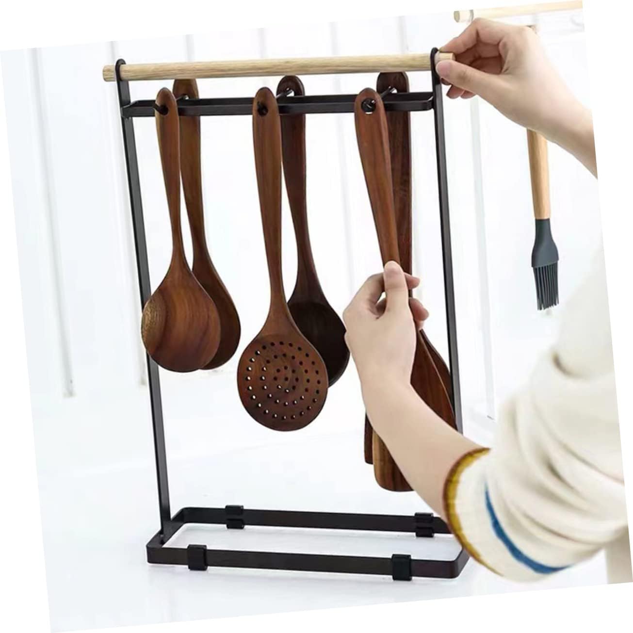 PRETYZOOM Kitchen Hanging Rack for Cookware and Utensils Versatile Storage Bearing Capacity and Stylish Design for Organized Cooking Space