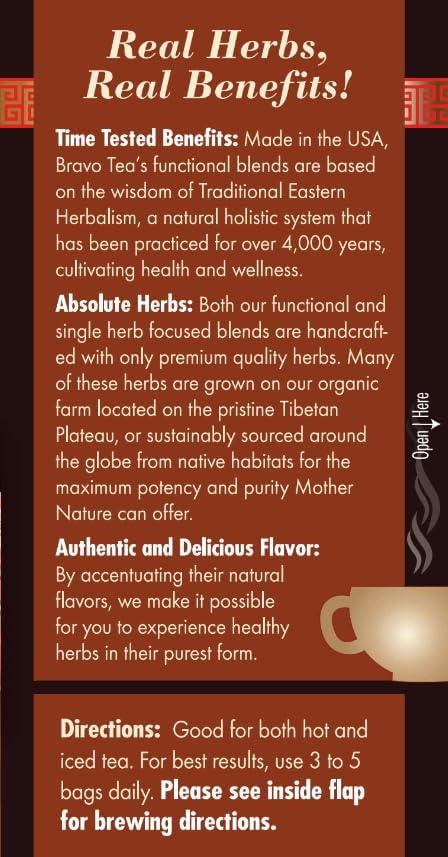 Bravo Tea Reishi Mushroom Herbal Tea, Caffeine Free 20 Tea Bags, 1 count - Image 4