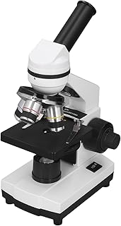 Microscópio Monocular Composto, Microscópio Monocular Composto Biológico AC100-240V do Corpo da Liga de Alumínio para Testes de Reprodução (Plugue dos EUA)