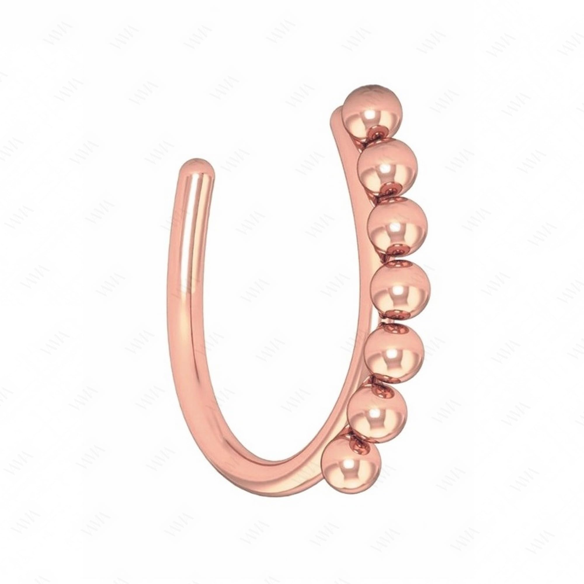 vama Rose Gold Beads Without Piercing Clip on Nose Pin Pressing Type Noserings for Women & Girls-picture-18