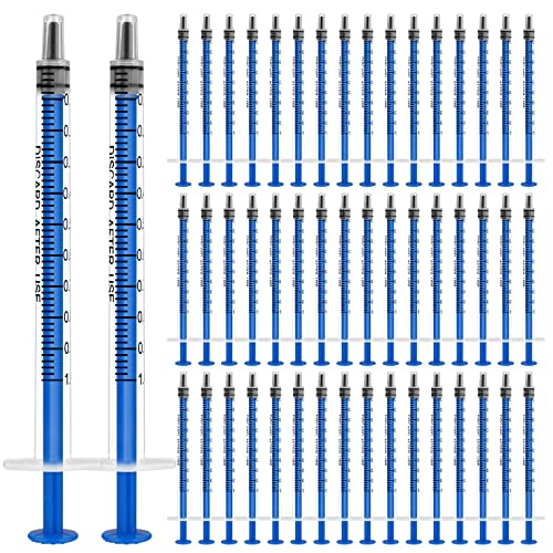 OFFCUP Plastique Seringue, 50pcs Seringue D’alimentation, 1ml Seringue Plastique Seringues de Distribution pour Chien/Chat/Animal Alimentation/Science/Laboratoire/Usage Industriel