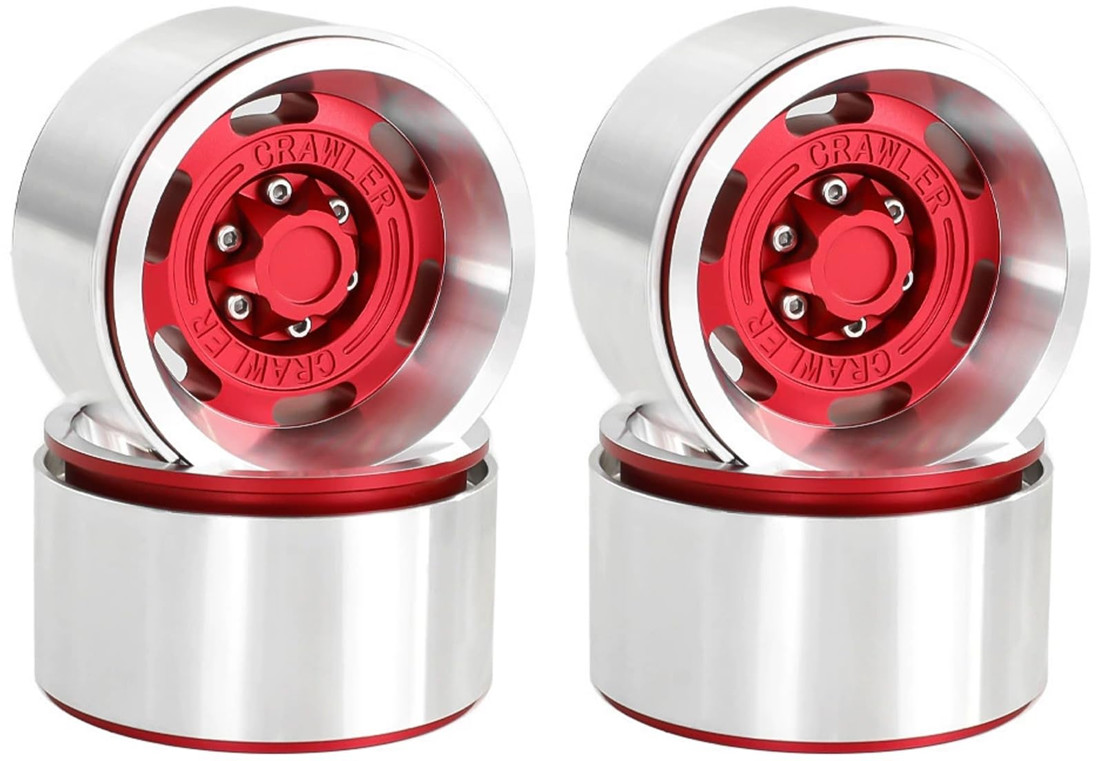 RcThjia 1.9 Metal Beadlock Wheels for 1/10 RC Crawler/Trail Truck, Compatible with Axial SCX10/Capra/TRX-4